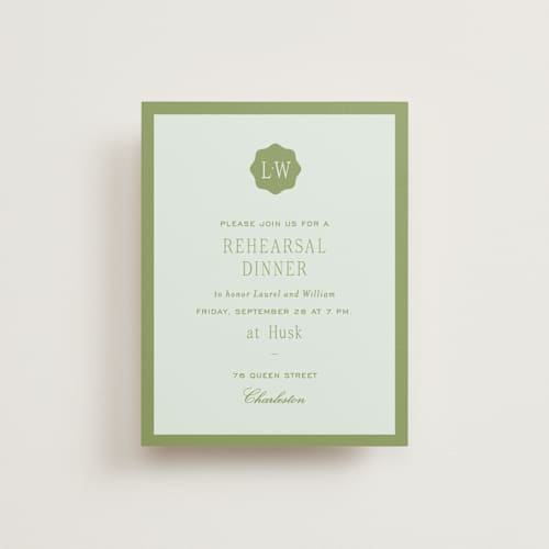 This is a forest reception cards with standard by Sara Hicks Malone called dewberry printing on signature in standard