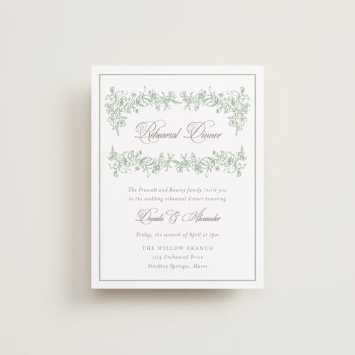 This is a mint reception cards with standard by Melinda Denison called romantic garden printing on signature in standard