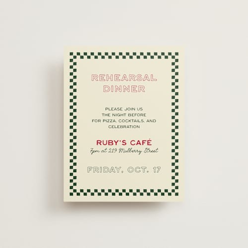 This is a pizzeria reception cards with standard by Ani Somi called trattoria printing on signature in standard