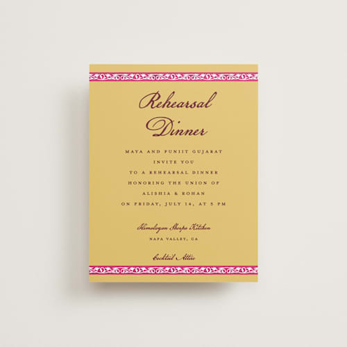 This is a ivory reception cards with standard by Sherley Ferreira called mughal gardens printing on signature in standard