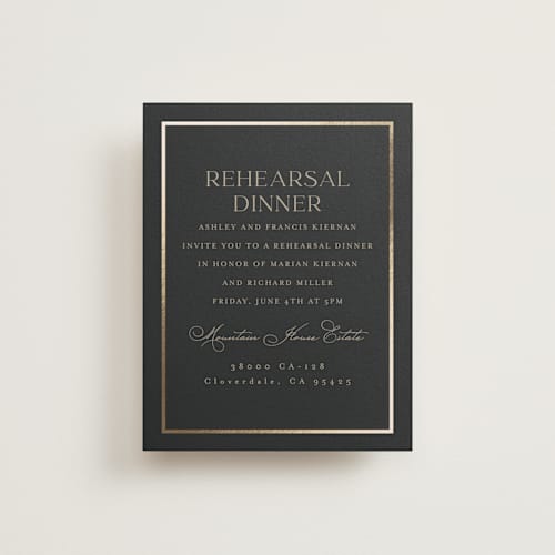 This is a charcoal enclosure cards with foil pressed by Lucrecia Caporale called timeless charm printing on signature in standard