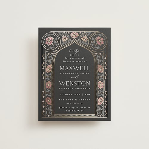 This is a ebony enclosure cards with foil pressed by Ana de Sousa called timeless nature printing on signature in standard