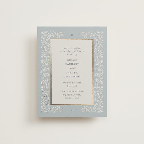 This is a something blue enclosure cards with foil pressed by Gwen Bedat called floral romance printing on signature in standard