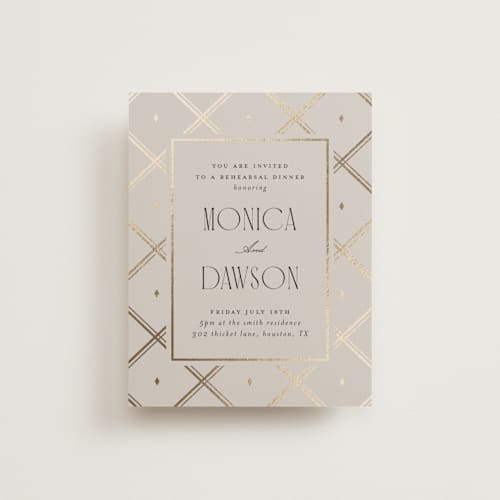 This is a champagne enclosure cards with foil pressed by Kristin Oliversen called luxe lines printing on signature in standard