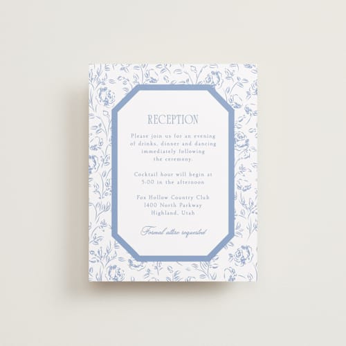 This is a sky reception cards with standard by Robert and Stella called constance printing on signature in standard