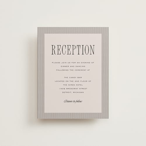 This is a noir reception cards with standard by Pixel and Hank called linea printing on signature in 4.25x5.5