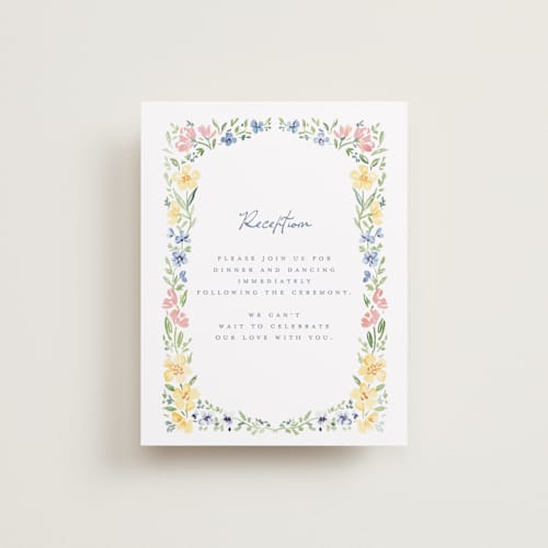 This is a meadow reception cards with standard by Petra Kern called meadow whisper printing on signature in standard