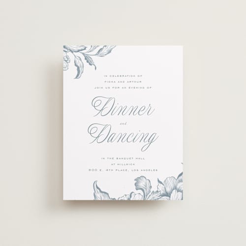 This is a lake reception cards with standard by Leah Bisch called wreath in bloom printing on signature in standard