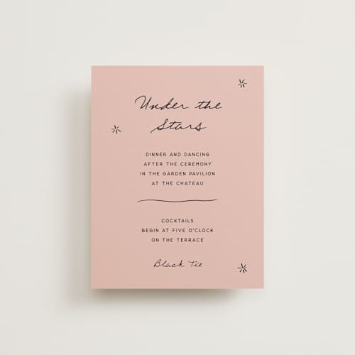 This is a blush reception cards with standard by Ani Somi called ballpoint suite printing on signature in standard