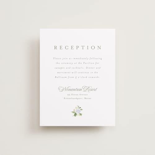 This is a sky reception cards with standard by Everett Paper Goods called ocean point printing on signature in standard