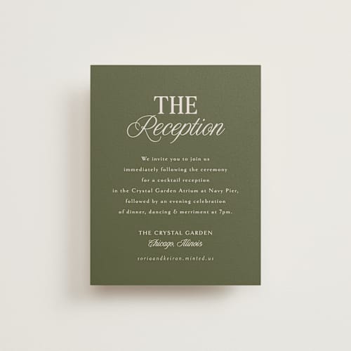 This is a meadow reception cards with standard by Melanie Kosuge called soria printing on signature in standard