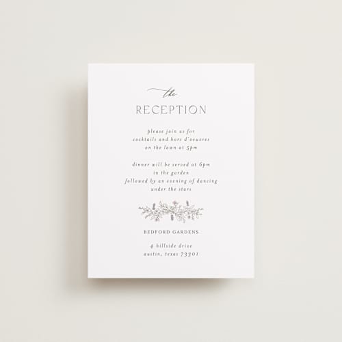 This is a ravello reception cards with standard by Anne Ciotola called cottonwood printing on signature in standard
