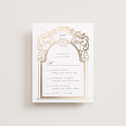 This is a onyx rsvp cards with foil pressed by Ana de Sousa called mirror printing on signature in standard
