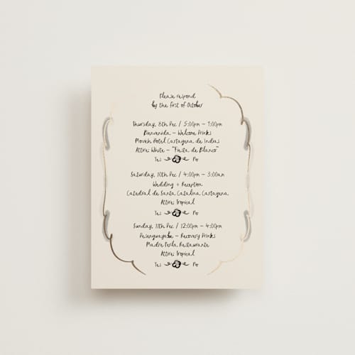 This is a ink wash rsvp cards with foil pressed by Ani Somi called santa catalina printing on signature in standard