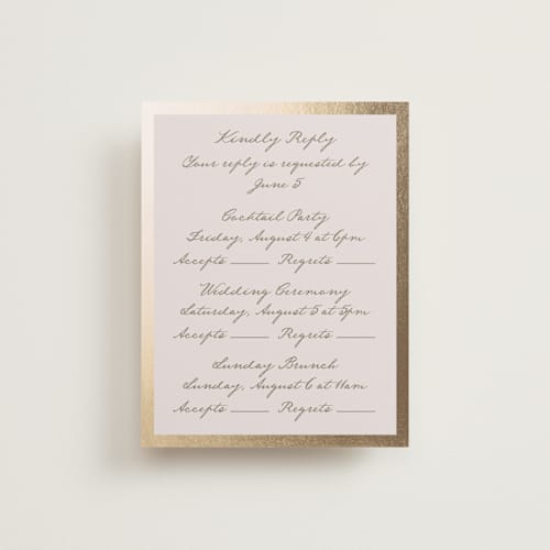 This is a dew rsvp cards with foil pressed by Petra Kern called mountain love printing on signature in standard