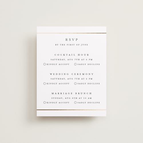 This is a forest rsvp cards with foil pressed by Stacey Meacham called style and grace printing on signature in standard