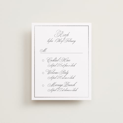 This is a sugar rsvp cards with foil pressed by chocomocacino called toulomotiri printing on signature in standard