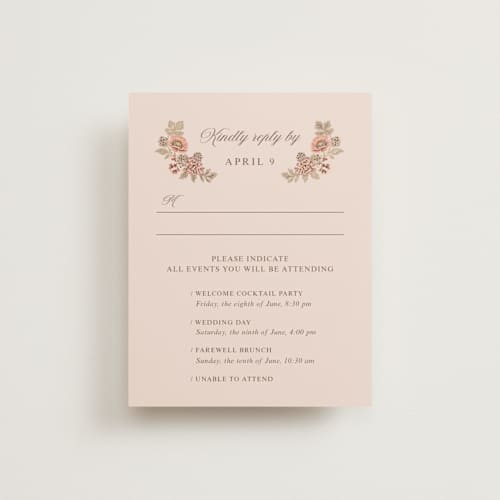 This is a chocolate rsvp cards with foil pressed by Paola Benenati called blooming path printing on signature in standard