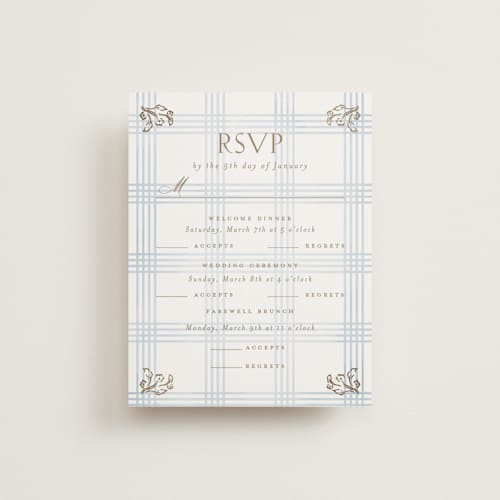 This is a belair rsvp cards with foil pressed by Grae called salt and ivory printing on signature in standard