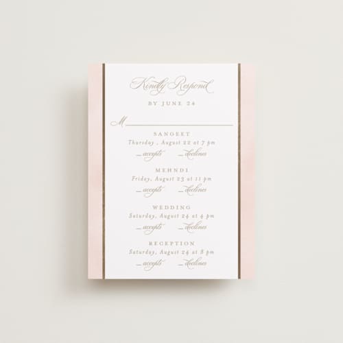 This is a shubh rsvp cards with foil pressed by Creo Study called amalgamation printing on signature in standard