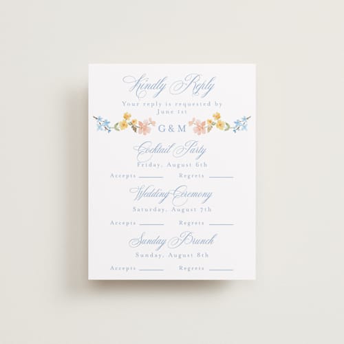 This is a meadow rsvp cards with foil pressed by Petra Kern called everlasting romance printing on signature in standard