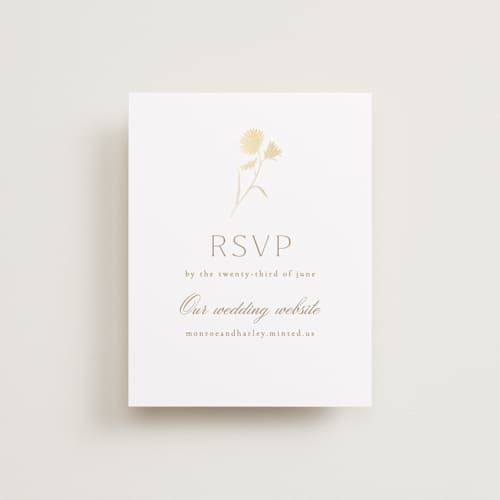 This is a buttercream rsvp cards with foil pressed by Kristie Kern called the romantic printing on signature in standard