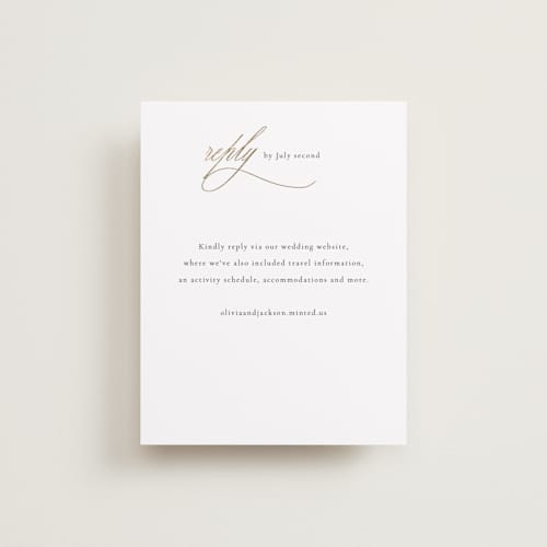 This is a spun sugar rsvp cards with foil pressed by Jessica Williams called fineline printing on signature in standard