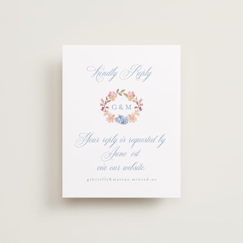 This is a meadow rsvp cards with foil pressed by Petra Kern called everlasting romance printing on signature in standard