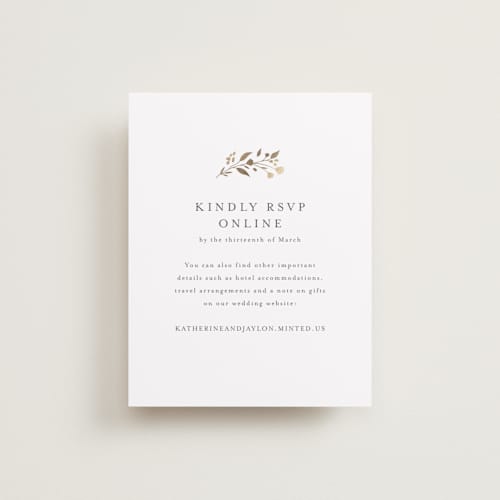 This is a cloudy rsvp cards with foil pressed by Jennifer Postorino called embrace printing on signature in standard