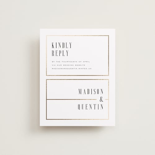 This is a lily rsvp cards with foil pressed by Heather Schertzer called documentary printing on signature in standard