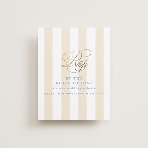 This is a powder rsvp cards with foil pressed by Creo Study called patterned florals printing on signature in standard