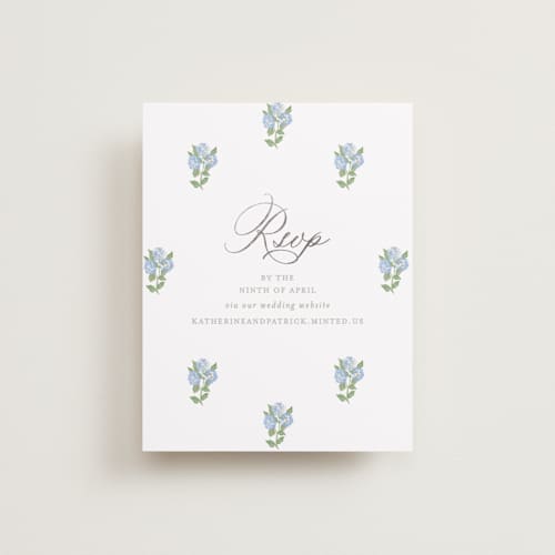 This is a ocean rsvp cards with foil pressed by Creo Study called pillowy border printing on signature in standard