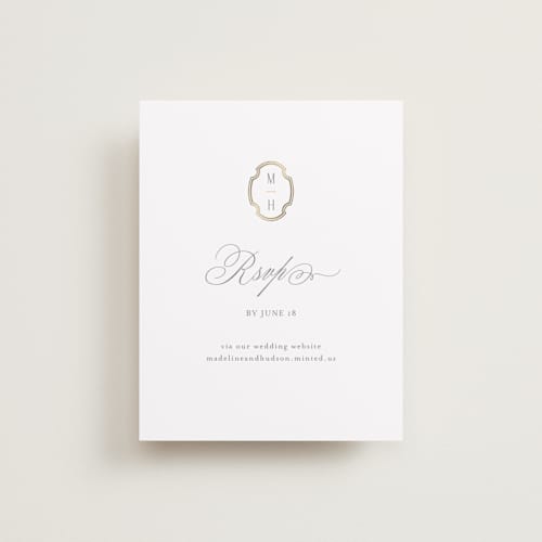 This is a fog rsvp cards with foil pressed by Ashlee Townsend called monatuk printing on signature in standard