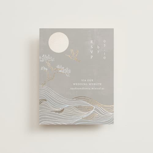 This is a ash rsvp cards with foil pressed by Jelena Vuletic called asahi printing on signature in standard