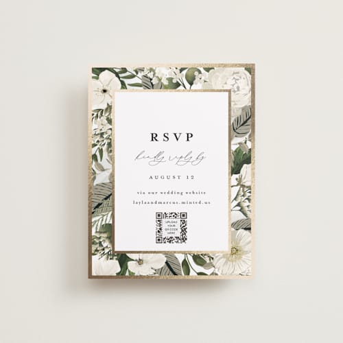 This is a vanilla rsvp cards with foil pressed by Susan Moyal called classic love printing on signature in standard