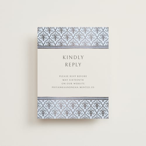 This is a sky rsvp cards with foil pressed by Pati Cascino called aatreya printing on signature in standard