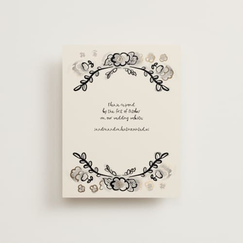 This is a ink wash rsvp cards with foil pressed by Ani Somi called santa catalina printing on signature in standard