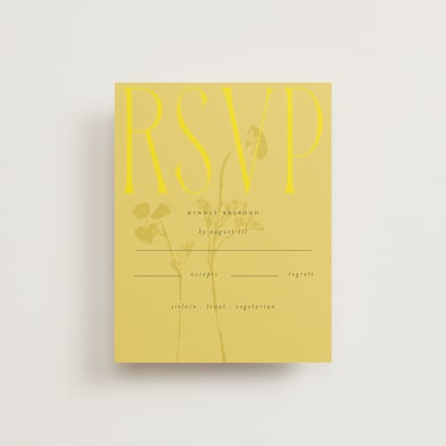 This is a island citrus rsvp postcards with standard by Morgan Kendall called bloom printing on signature in postcard