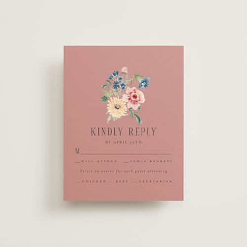 This is a rose rsvp postcards with standard by Itsy Belle Studio called ruban en fleur printing on signature in postcard