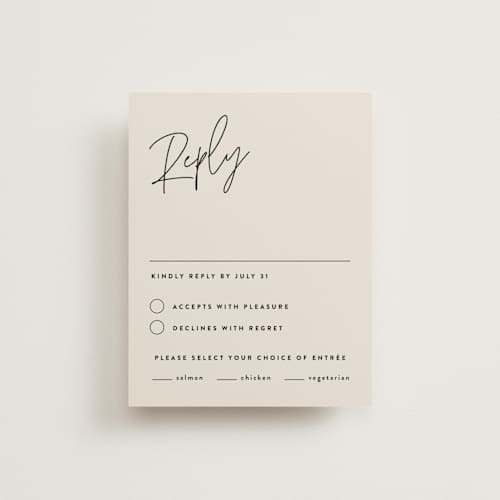 This is a champagne rsvp postcards with standard by JoAnn Jinks called signed printing on signature in postcard