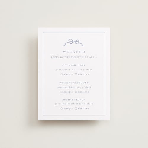 This is a french rsvp cards with standard by Design Lotus called be with you printing on signature in standard