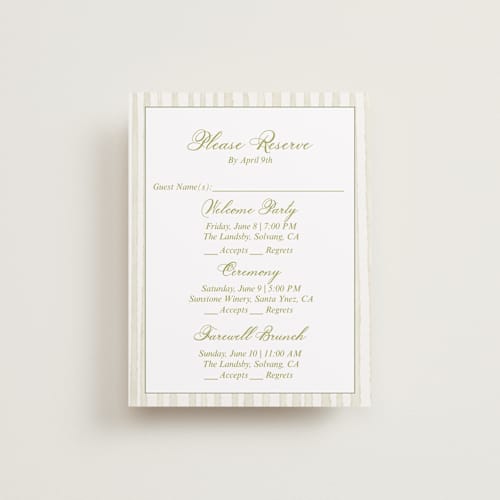 This is a cream rsvp cards with standard by Nicole Dragomir called wild berry watercolor printing on signature in standard
