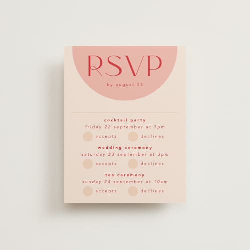 This is a blossom rsvp cards with standard by Hudson meet Rose called unity printing on signature in standard