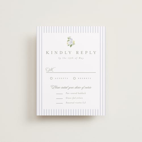 This is a sky rsvp cards with standard by Everett Paper Goods called ocean point printing on signature in standard