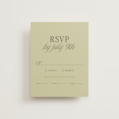 This is a meadow rsvp cards with standard by Melanie Kosuge called soria printing on signature in standard