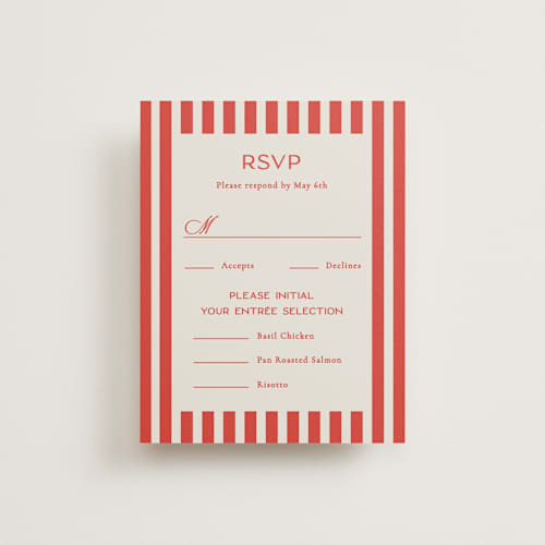 This is a lobster rsvp cards with standard by Jackie Crawford called kitty hawk printing on signature in standard