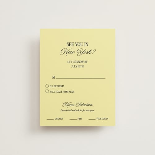 This is a butter rsvp cards with standard by Helena Vitto called the eternal printing on signature in standard