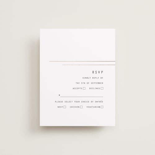 This is a noir rsvp cards with standard by DESIGN X FIVE called bold as love printing on signature in standard