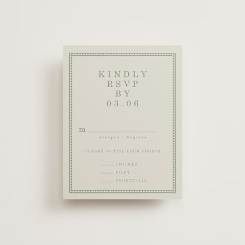 This is a mustard rsvp cards with standard by Baumbirdy called framed floral printing on signature in standard
