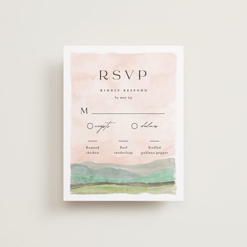 This is a northern rsvp cards with standard by Pixel and Hank called countryside printing on signature in standard